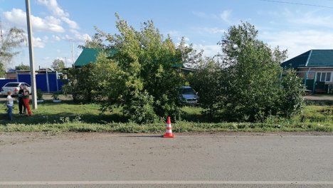 На трассе под Омском перевернулся «Ниссан»