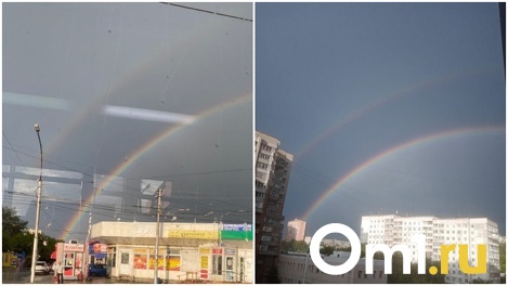 Двойная радуга в небе над городом удивила новосибирцев. ФОТО