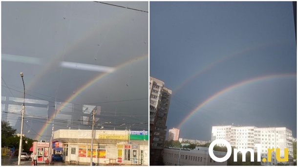 Двойная радуга в небе над городом удивила новосибирцев. ФОТО