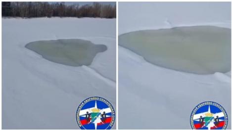 На льду водоёмов Новосибирской области начали появляться промоины