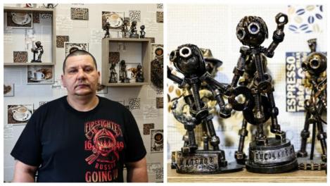 Пожарный из Новосибирска делает необычные поделки из гаек и болтов