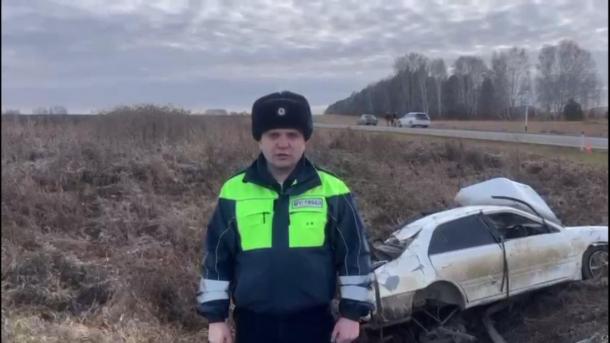 Водитель погиб в ДТП после съезда с дороги под Новосибирском