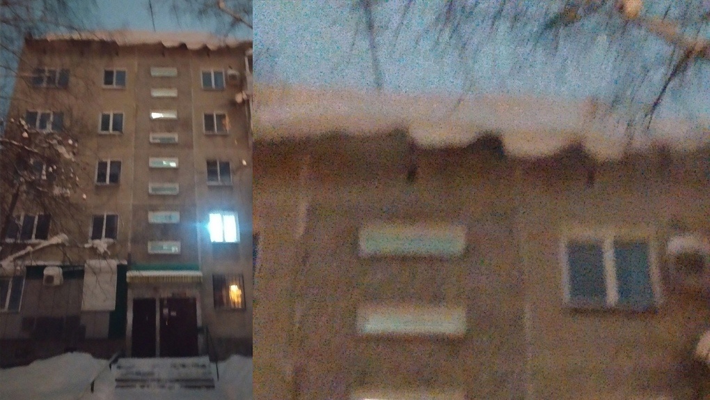 Рискуют оказаться под завалом: новосибирцы пожаловались на снежную глыбу на крыше дома