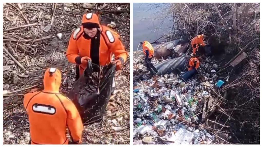 «Это катастрофа»: спасатели вытащили из реки Тулы 300 мешков мусора