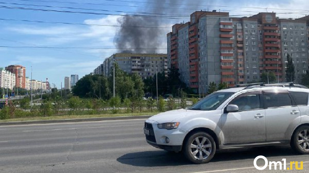 В Омске загорелись мусорные баки у жилых домов на улице Крупской