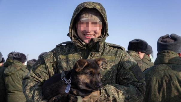 Мобилизованный из омской учебки взял с собой на СВО щенка Ноя