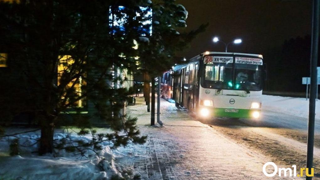 В Омске пассажирский автобус час не мог выехать, попав в колею