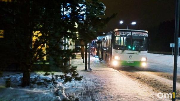 В Омске пассажирский автобус час не мог выехать, попав в колею