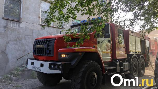 В селе Лузино Омского района загорелся производственный цех