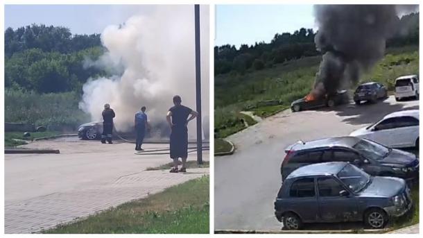 Элитное авто Mercedes загорелось в Новосибирске — в поджоге подозревают мальчика