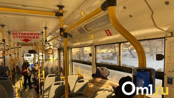 В Омске автобус прямо на маршруте остался без стекла