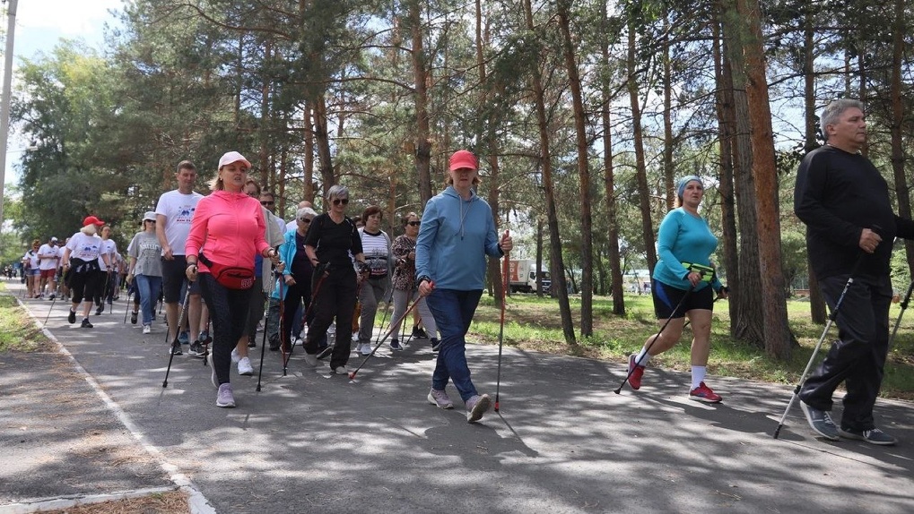 Более 200 омичей поучаствовали в фестивале скандинавской ходьбы на «Зелёном острове»