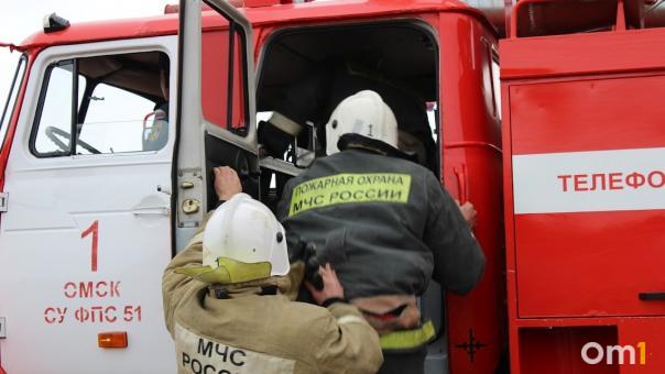 В Омске ночью на Ленинградском мосту пылала маршрутка