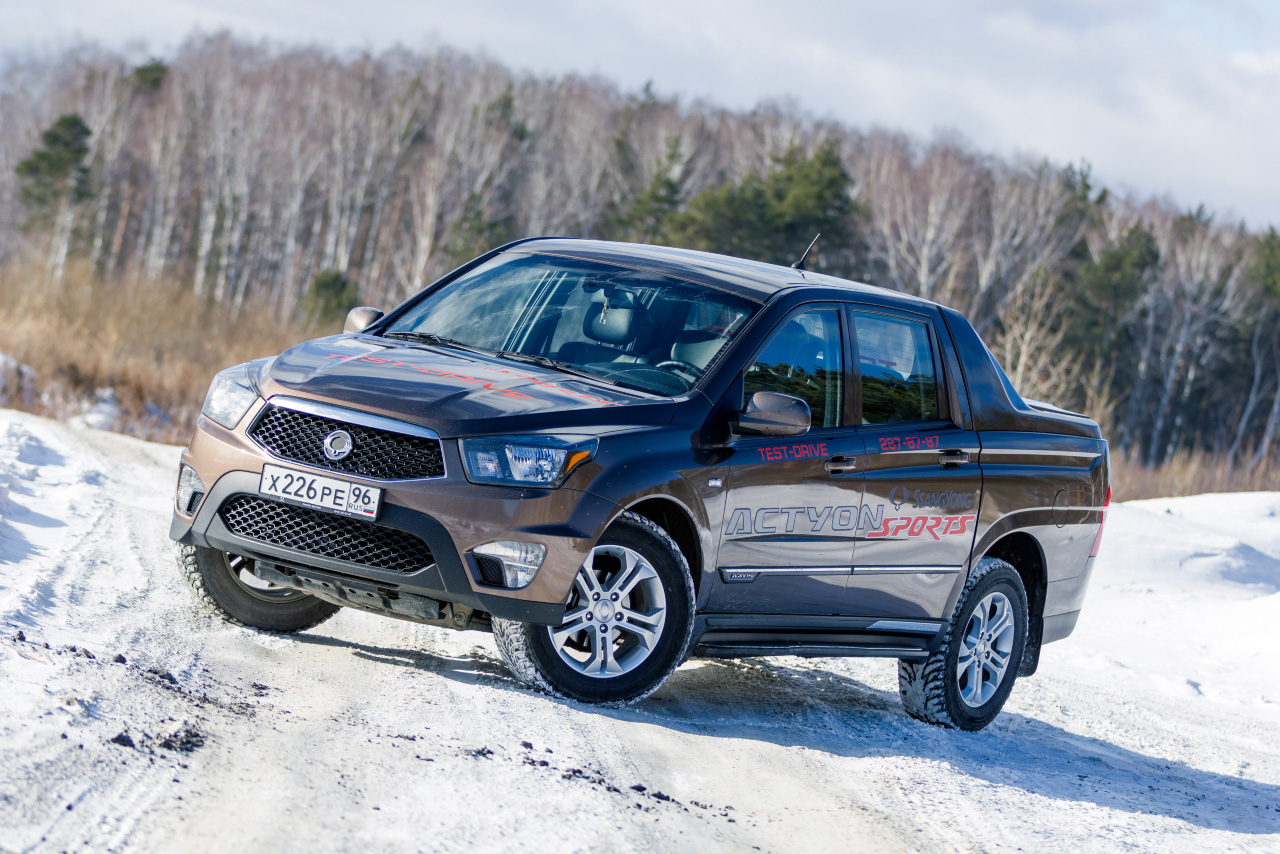 Тесты саньенгов. SSANGYONG Actyon Sports 2018. Саньенг ах7 пикап. Winter ССАНГЙОНГ. Тест драйв Санг енг Актион спорт.