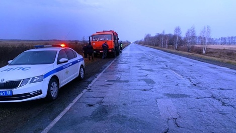 У омича прямо на трассе забрали грузовик за долги. ФОТО