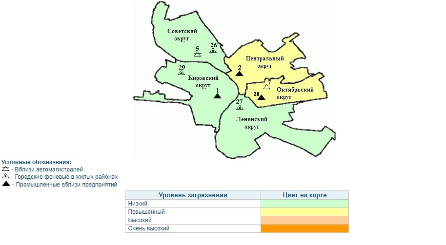 Карта районов омска