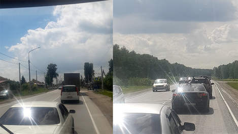 На въезде в Новосибирск горожане попали в многокилометровую пробку. ВИДЕО