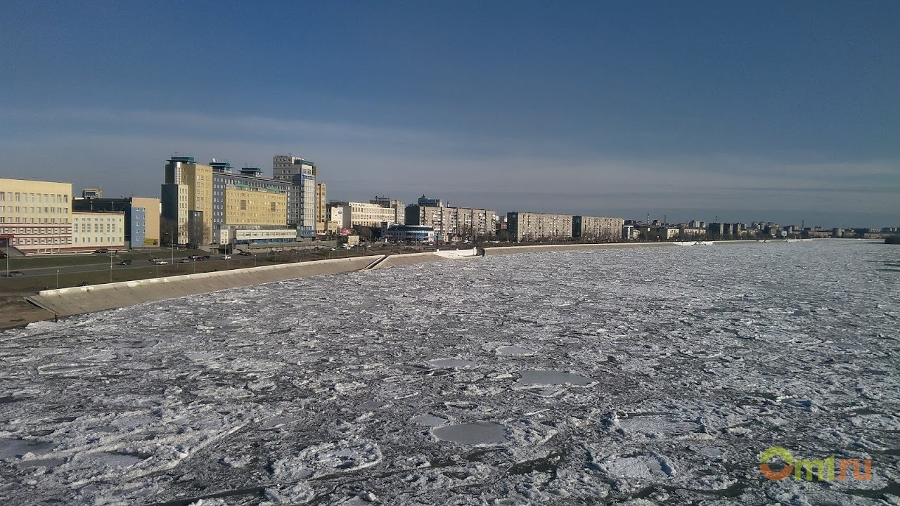 Иртышская набережная зима омск