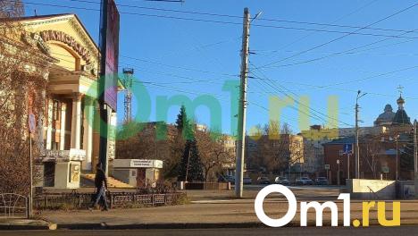 В Омске устанавливают новогоднюю ёлку в +8