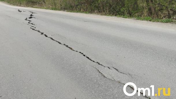 На дороге в центре Омска появилась глубокая яма