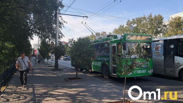 Троллейбусы «встали» в центре Омска в самый час пик