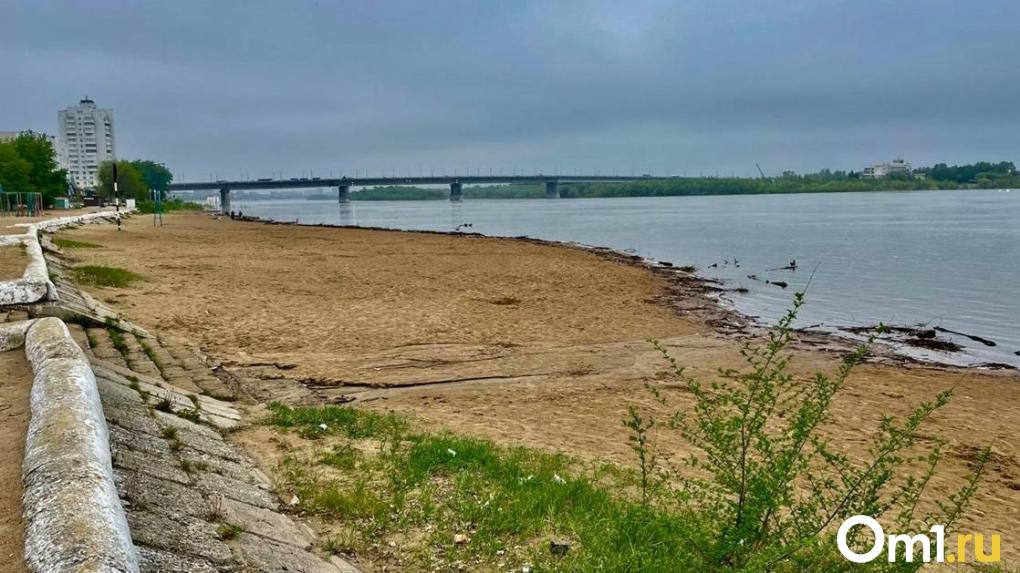 Палки и мусор: показываем центральный пляж в Омске за 10 дней до лета