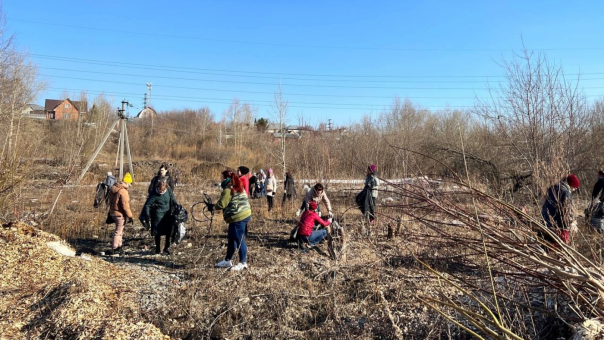 В Новосибирске на территории парка «Каменка» прошёл общегородской субботник