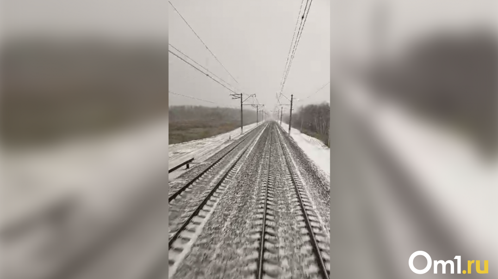 Мощный снегопад накрыл железную дорогу под Новосибирском