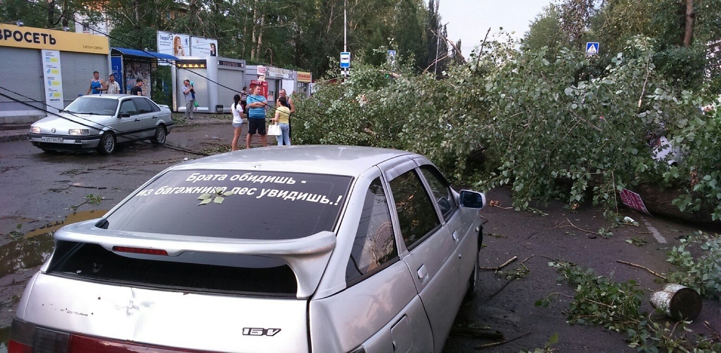 Жители Омска создали фотохронику последствий бури в Амурском поселке