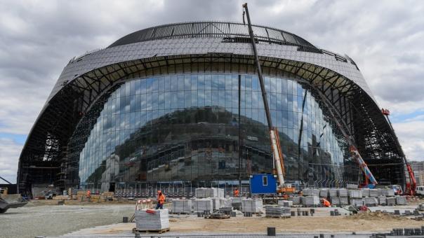 Готовность новой омской хоккейной арены составляет 80 %. ФОТО