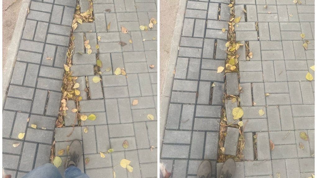 «Весной снова переделывать?» В Новосибирске на проспекте Маркса провалилась новая тротуарная плитка