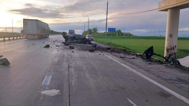 Водитель Audi погиб, врезавшись в опору моста на трассе Омск — Новосибирск