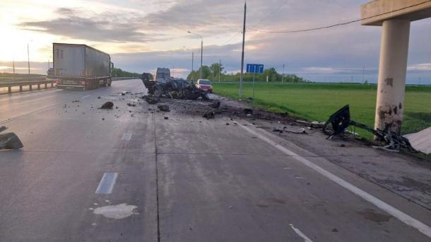 Водитель Audi погиб, врезавшись в опору моста на трассе Омск — Новосибирск