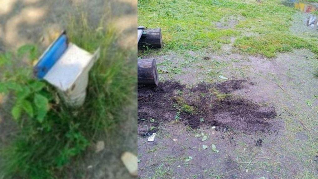 В Омске на детской площадке обнаружили опасный объект