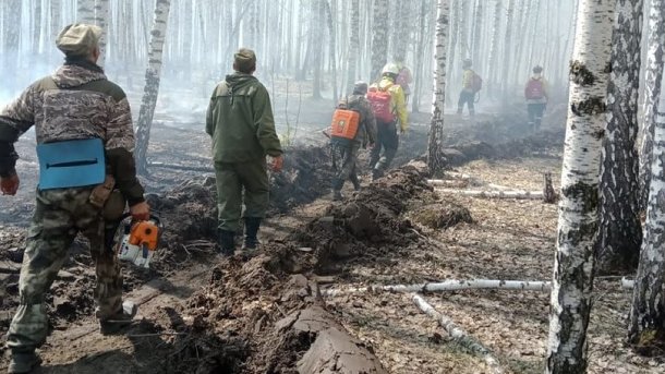 Вырывался из кольца: омские огнеборцы ликвидировали крупный пожар в Крутинском районе