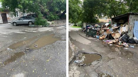 «Кисель из отходов» залил двор в центре Новосибирска — жители кричат о многолетней проблеме