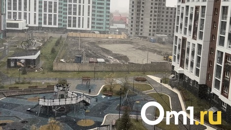 После ураганного ветра в Новосибирске пошёл снег
