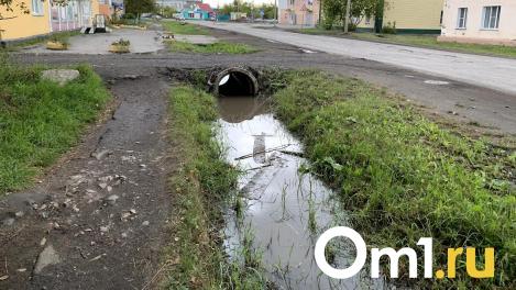 Омская канава поймала в ловушку самосвал