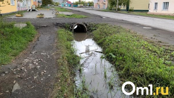 Омская канава поймала в ловушку самосвал