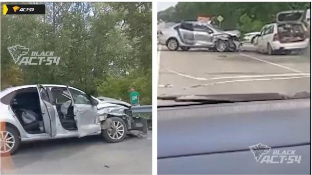 Тройное ДТП с двумя пострадавшими произошло под Новосибирском