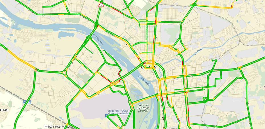 Пробки омск сейчас карта