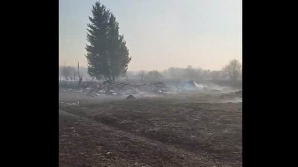 «Тут Юрка жил»: появились жуткие фото сгоревшей деревни в Тарском районе