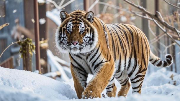 Новосибирский зоопарк познакомил посетителей с новой амурской тигрицей