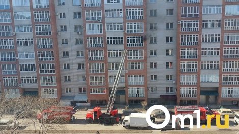 В Омске в многоэтажке загорелась квартира на пятом этаже