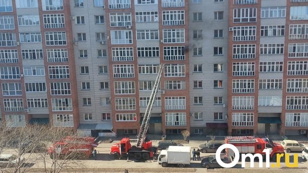 В Омске в многоэтажке загорелась квартира на пятом этаже