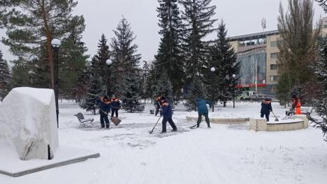 В Омске снег с дорог убирают круглосуточно