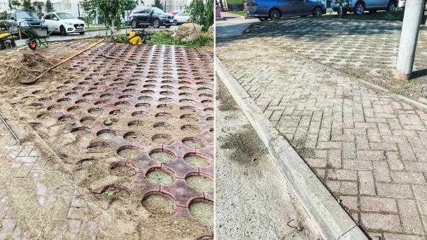 В Новосибирске теплоэнергетики восстанавливают благоустройство улицы Петухова