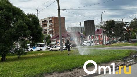 У Парка им. 30-летия ВЛКСМ в Омске прорвало водопровод