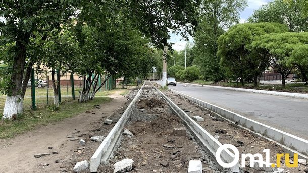 Омич протестует против тротуара из щебня