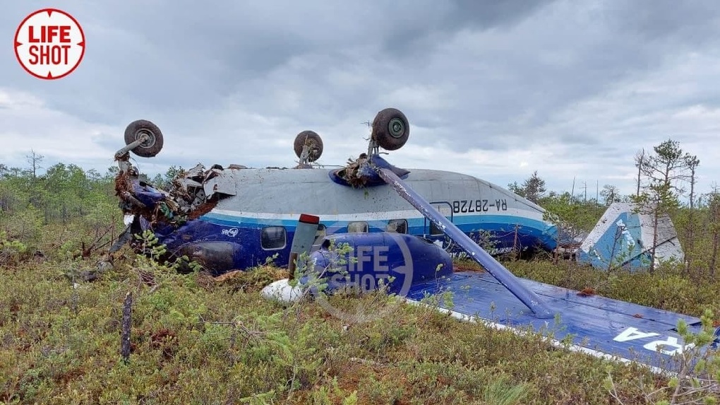В сети появилось видео разбившегося пассажирского самолёта Ан-28 в Томской области